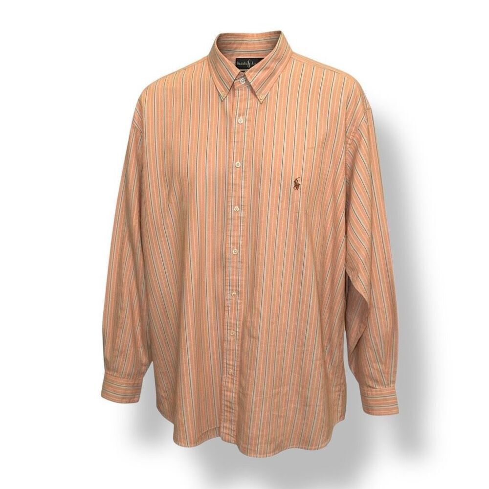 Polo Ralph Lauren B&T Orange L/S Oxford Button Down Shirt Size 3XB